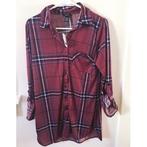 Purple long flannel